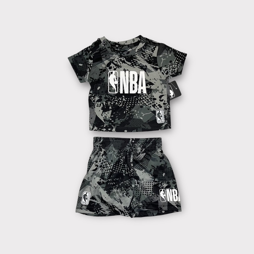 NBA Black & Grey Tie Dye Top & Bottom Set